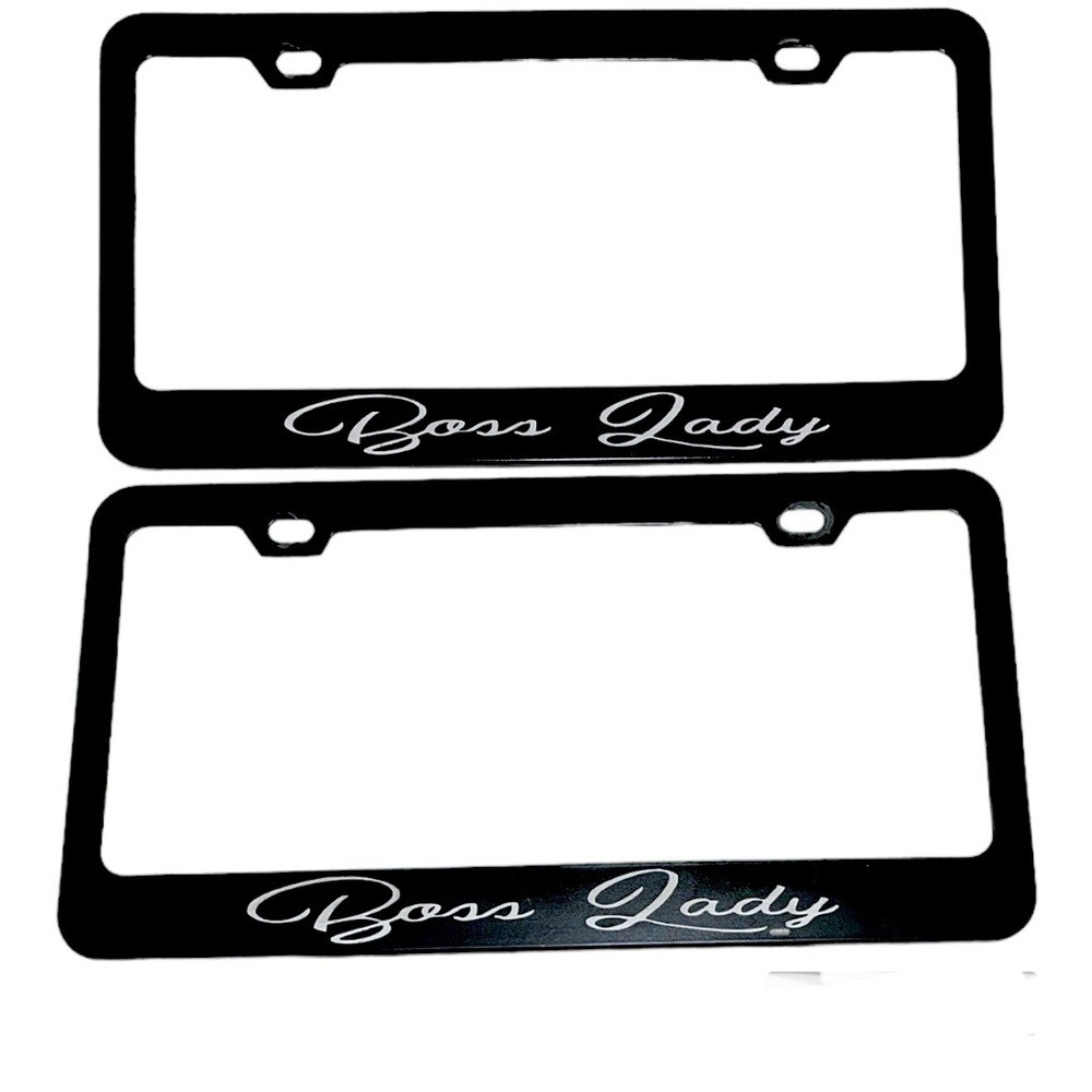 Pair of ‘Boss Lady’ license plate frames